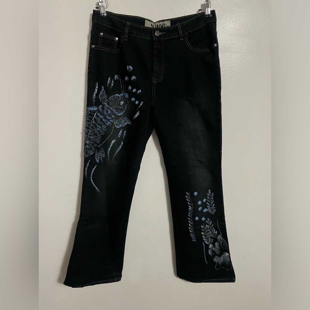 Vintage Y2K N&G Koi Fish Flared Jeans Size 31